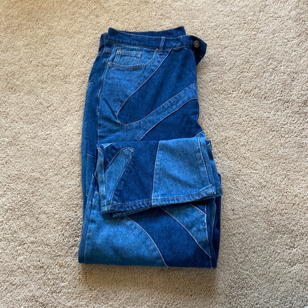 Mixed Denim Jeans Urban Outfitters, “Faded Man and Curly Fry” Relaxed Fit Unworn